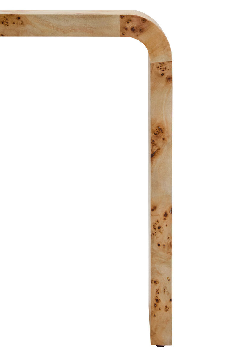 Mota Burl Wood Design Curved Side Table — supplier image 4
