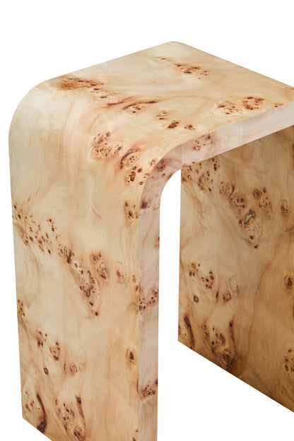 Mota Burl Wood Design Curved Side Table — supplier image 3
