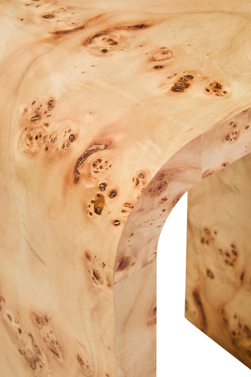 Mota Burl Wood Design Curved Side Table — supplier image 7