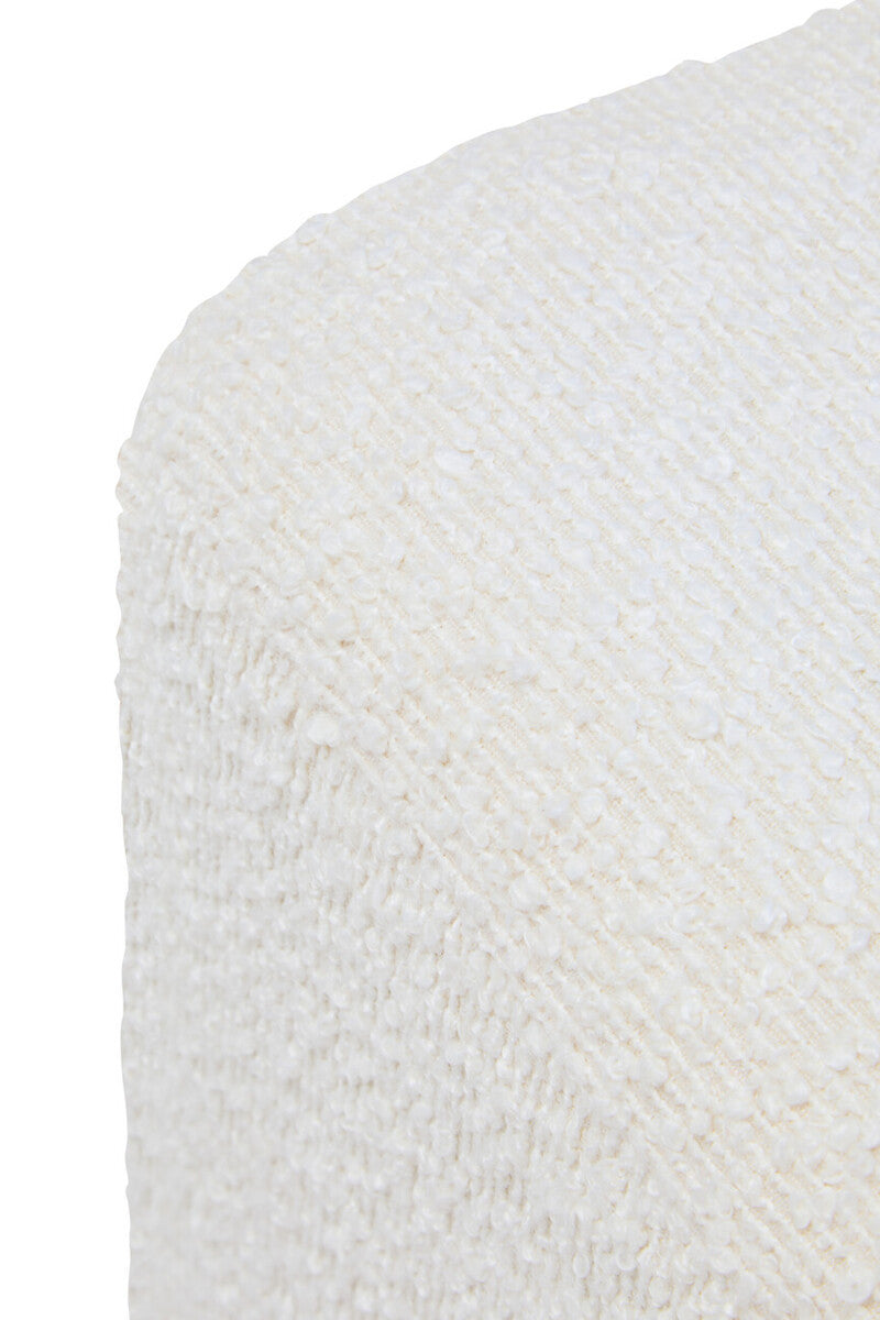 Mota Burl Wood and Cream Bouclé Square Stool — supplier image 6