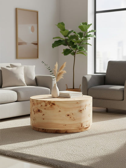 Mota Burl Wood Design Round Coffee Table — supplier image 11
