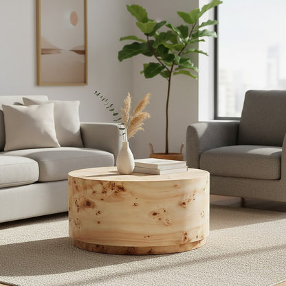 Mota Burl Wood Design Round Coffee Table — supplier image 12