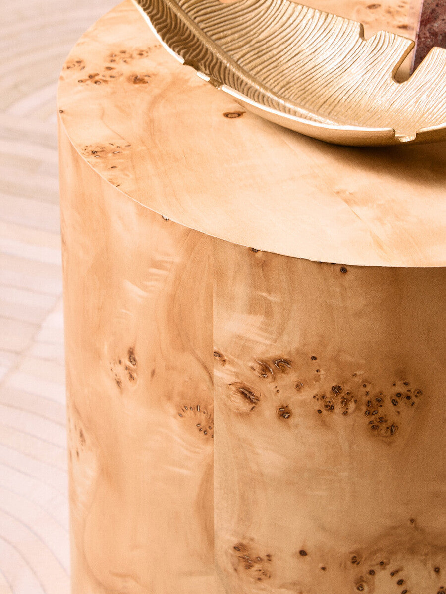 Mota Burl Wood Design Round Side Table — supplier image 8