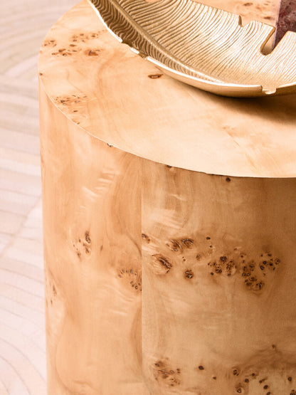 Mota Burl Wood Design Round Side Table — supplier image 8