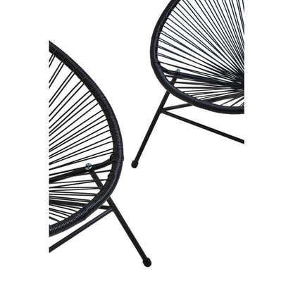 Miami Black Rattan 3 Piece Patio Set