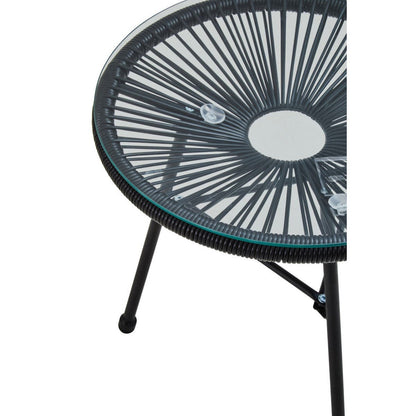 Miami Black Rattan 3 Piece Patio Set