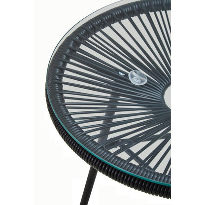 Miami Black Rattan 3 Piece Patio Set