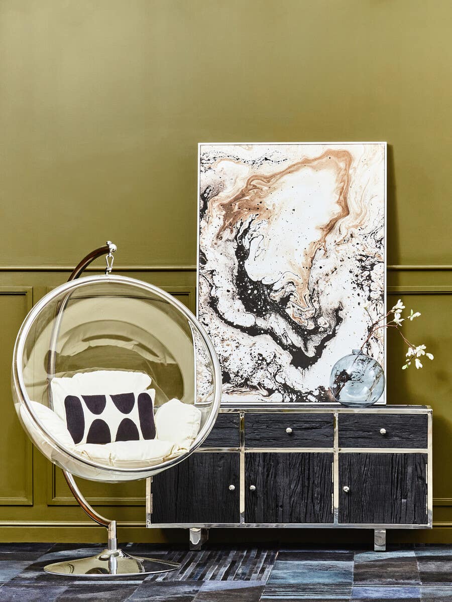 Goa Hanging Chair With Cream Cushions