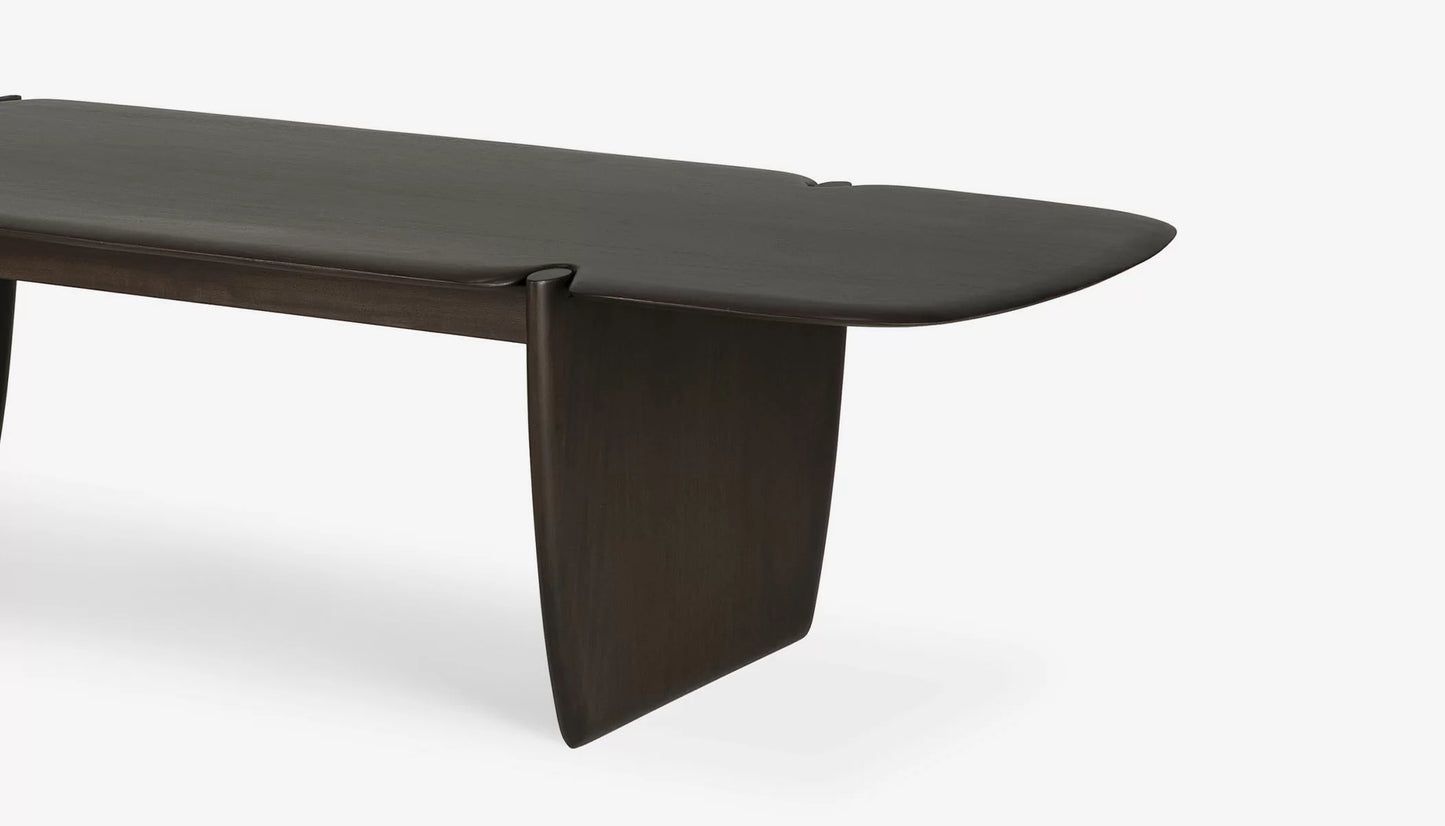 PI Rectangular Coffee Table in Dark Brown Finish