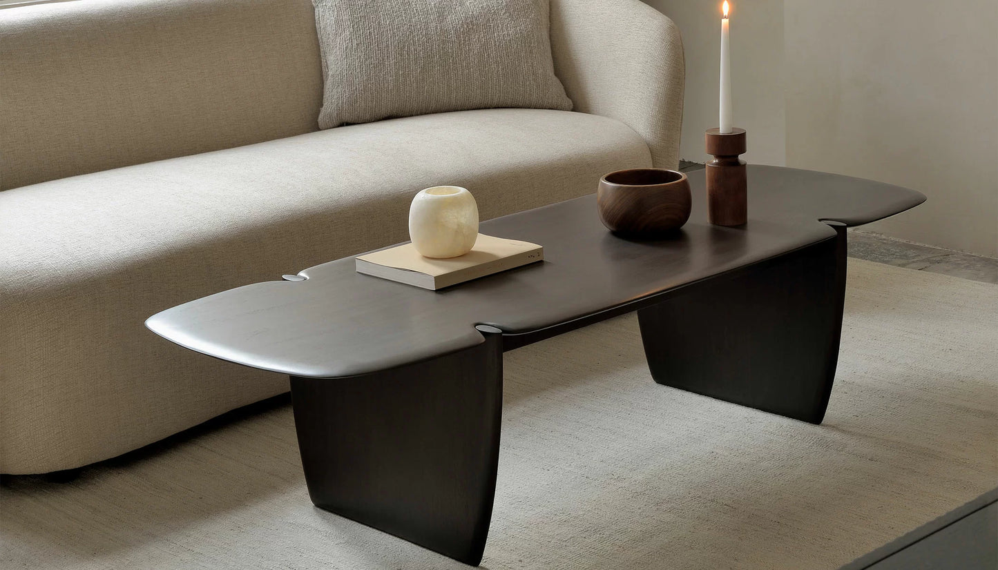 PI Rectangular Coffee Table in Dark Brown Finish