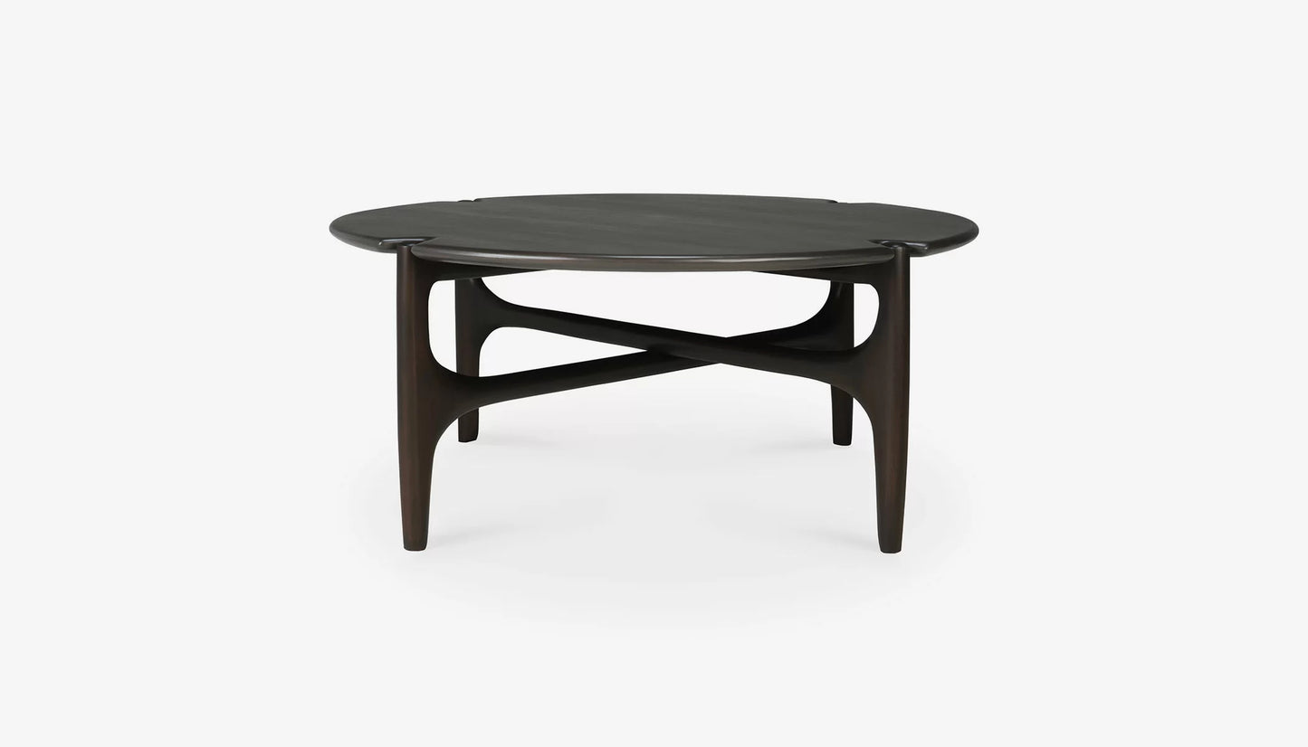 PI Round Medium Coffee Table in Dark Brown Finish