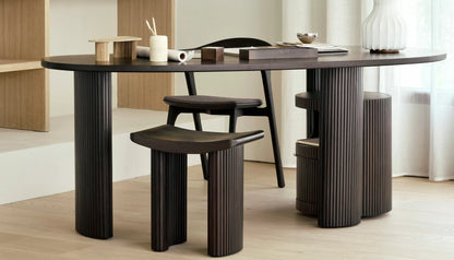 Boomerang Desk in Dark Brown Finish