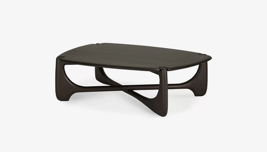 PI Oval Coffee Table in Dark Brown Finish