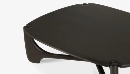 PI Oval Coffee Table in Dark Brown Finish