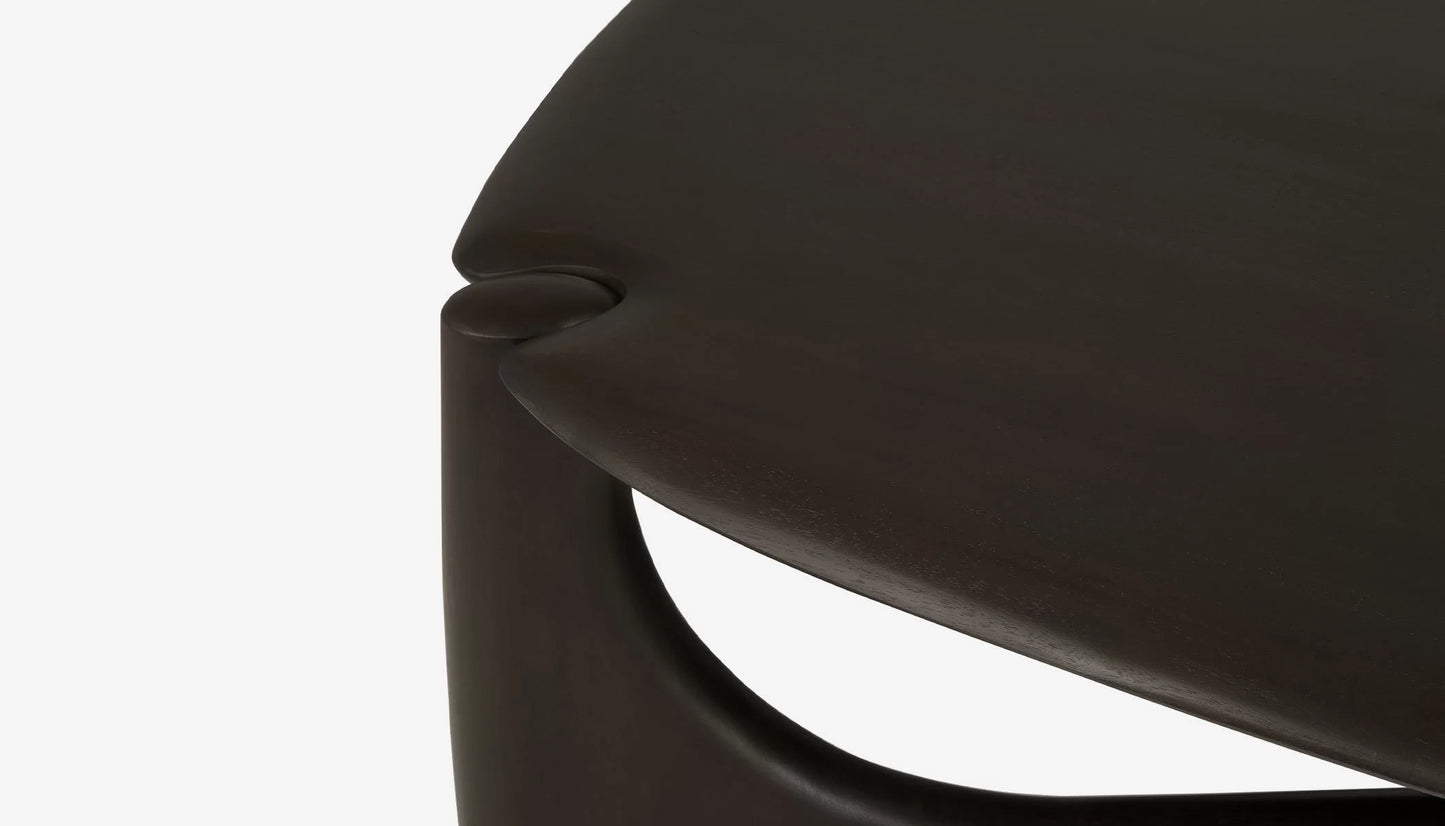 PI Oval Coffee Table in Dark Brown Finish