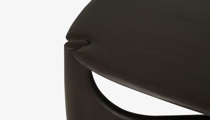 PI Oval Coffee Table in Dark Brown Finish