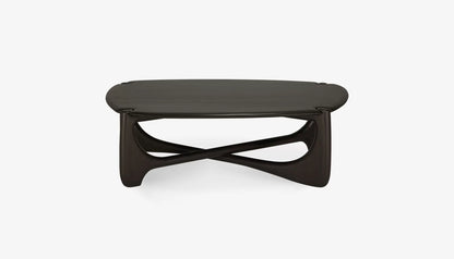 PI Oval Coffee Table in Dark Brown Finish