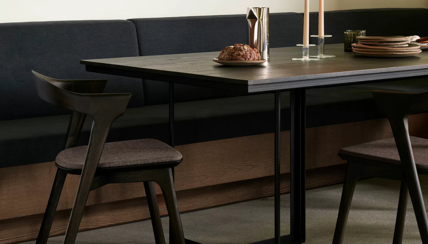 Bok Dining Chair in Fabric With Oak Finish