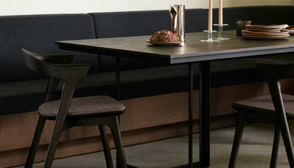 Bok Dining Chair in Fabric With Oak Finish