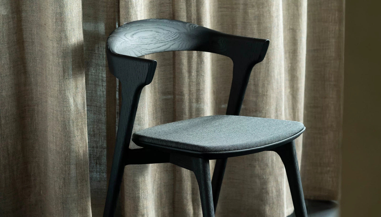 Bok Dining Chair in Fabric With Oak Finish
