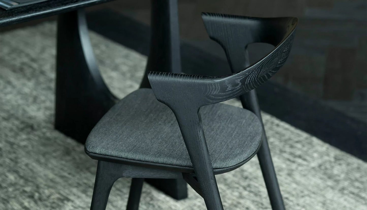 Bok Dining Chair in Fabric With Oak Finish