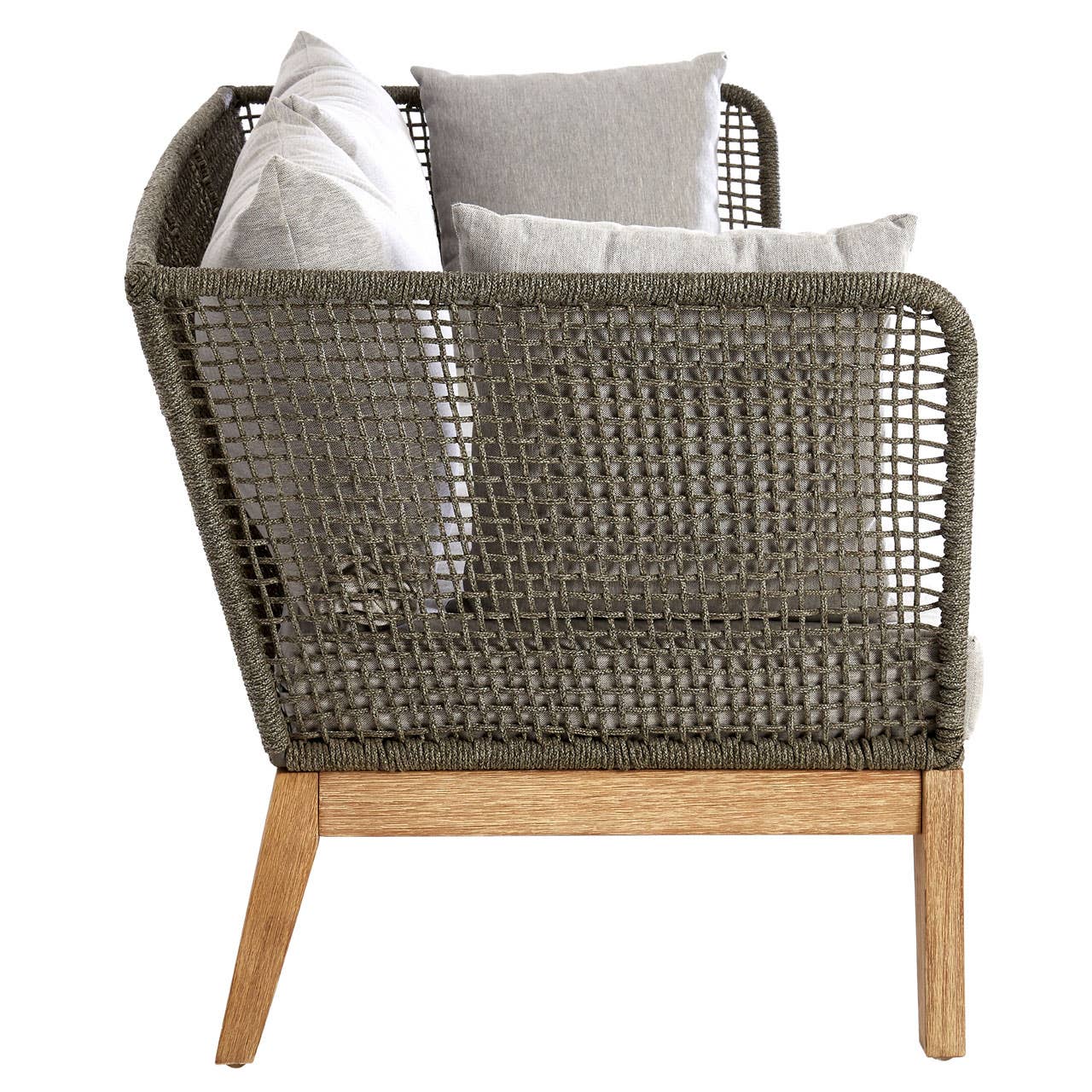 Opus 3 Seat Grey Sofa with Wooden Legs