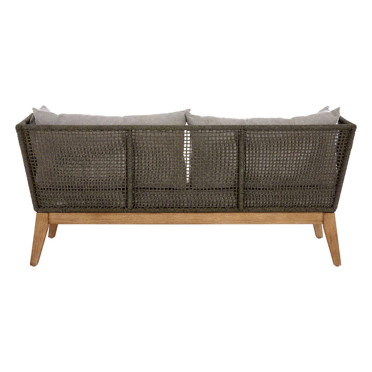 Opus 3 Seat Grey Sofa with Wooden Legs
