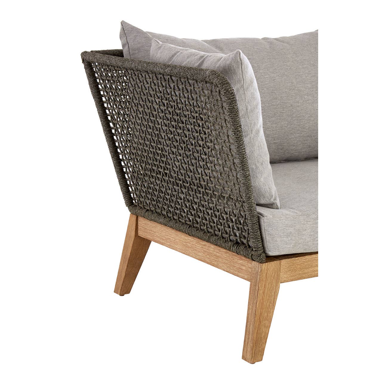 Opus 3 Seat Grey Sofa with Wooden Legs