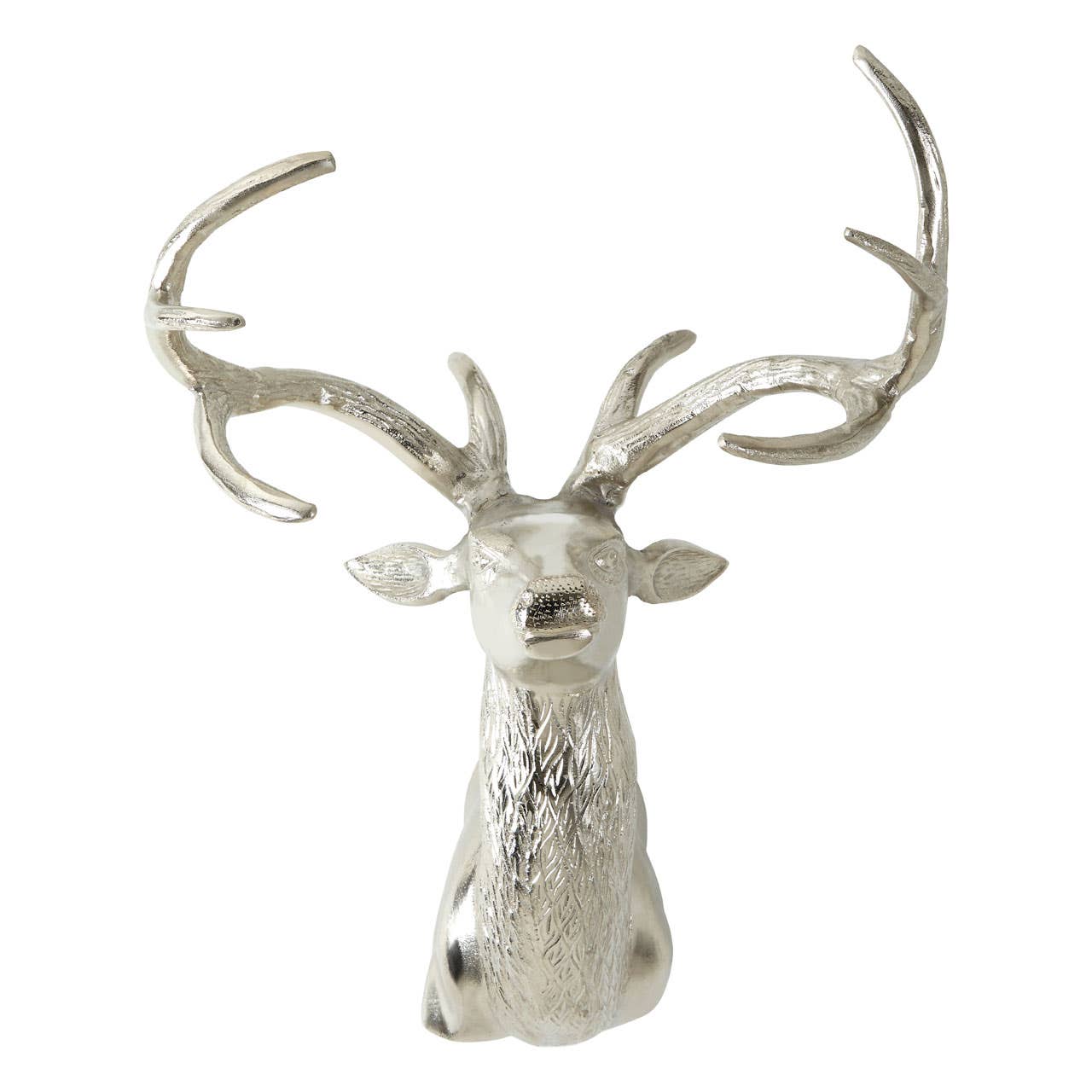 Small Nickel Finish Floor Standing Stag