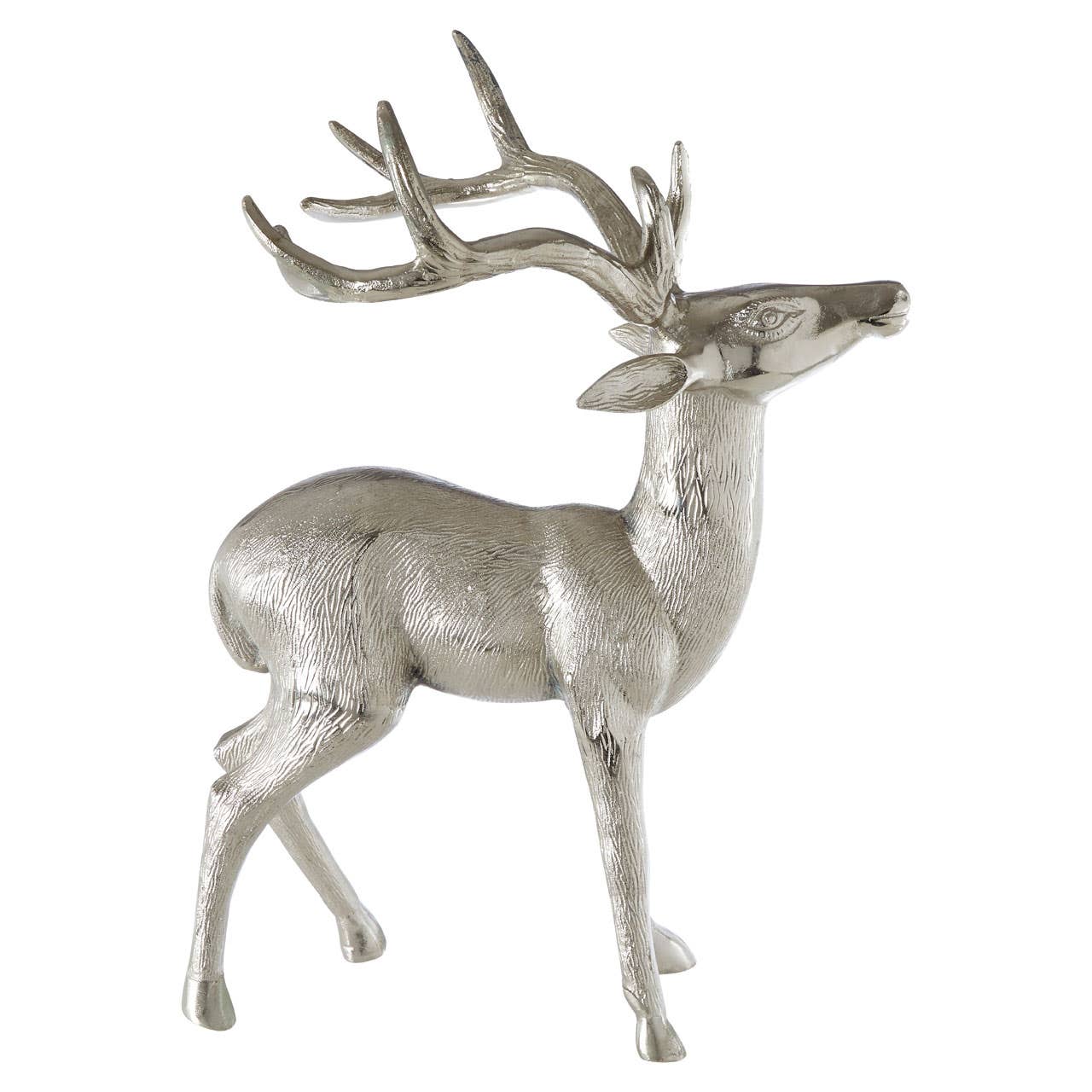 Small Nickel Finish Floor Standing Stag