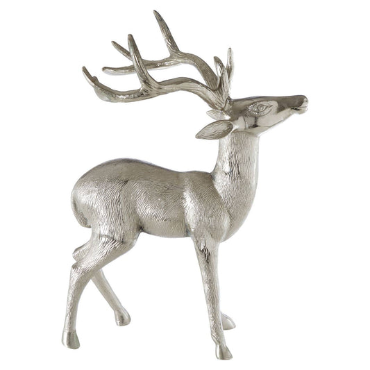 Small Nickel Finish Floor Standing Stag