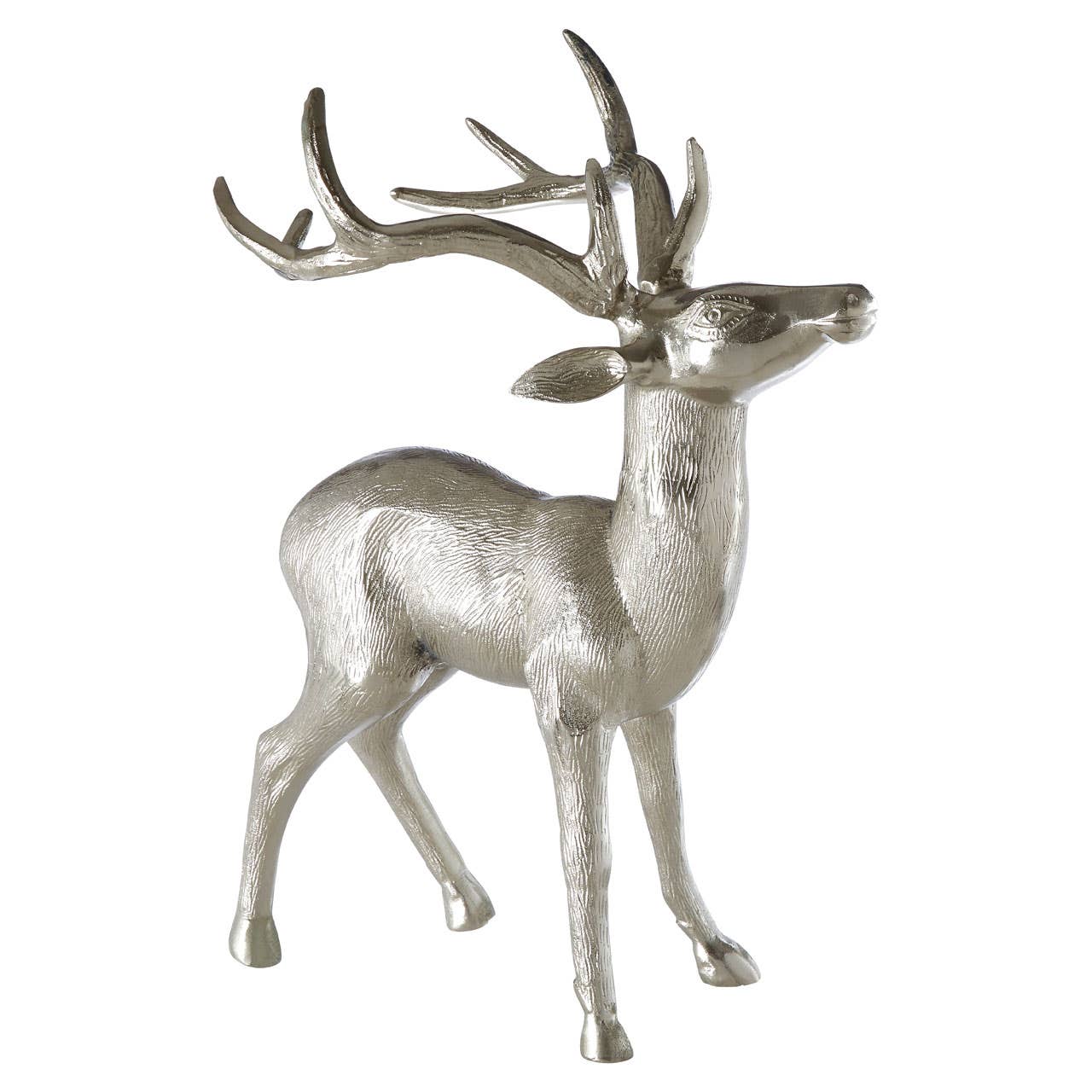 Small Nickel Finish Floor Standing Stag