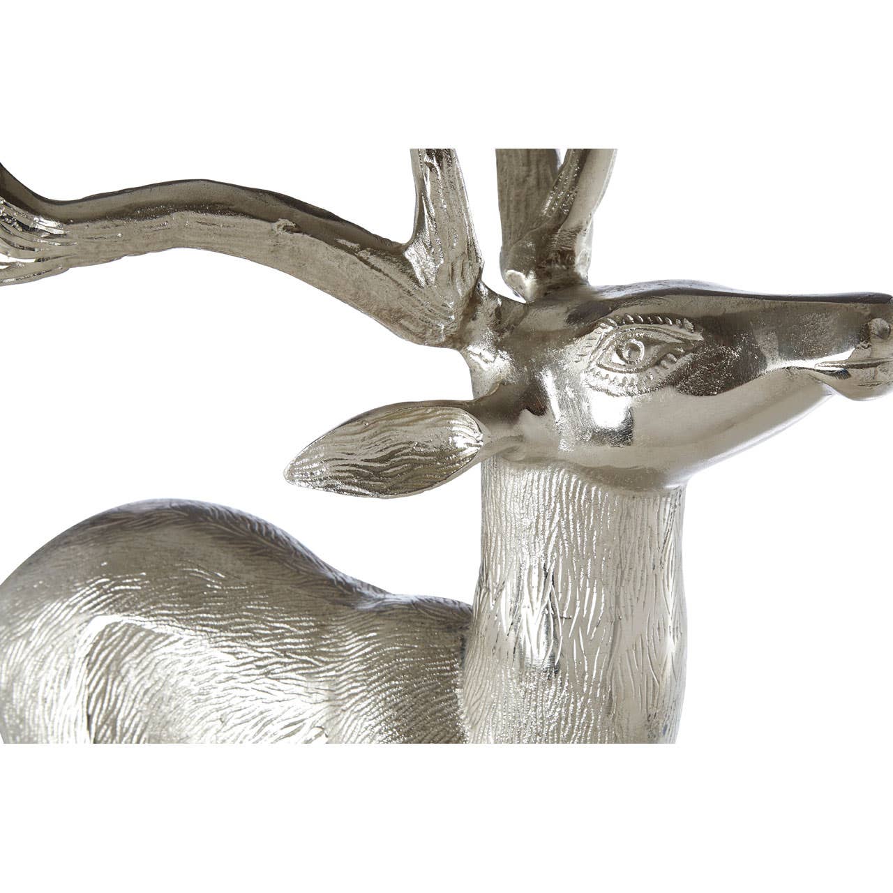 Small Nickel Finish Floor Standing Stag