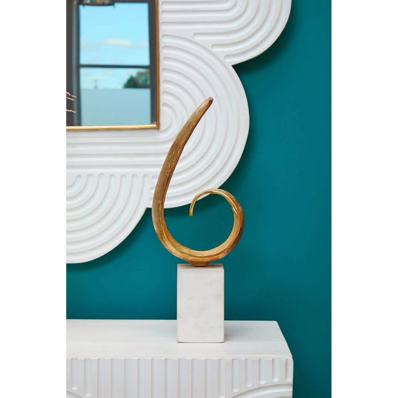 Mirano Gold Finish Curl Sculpture
