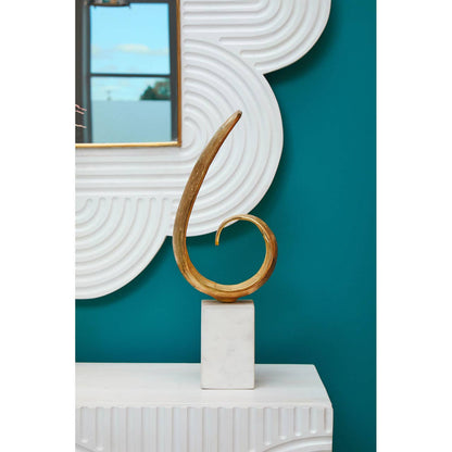 Mirano Gold Finish Curl Sculpture