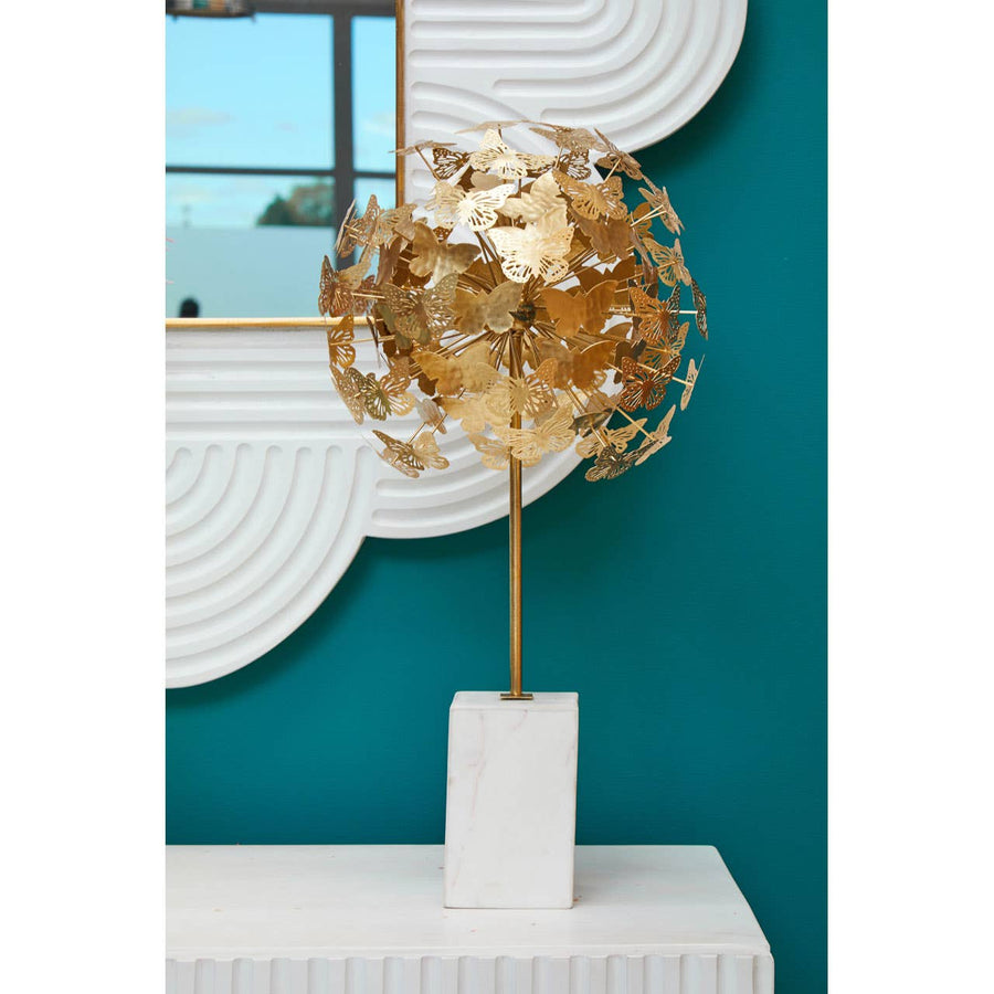 Mirano Gold Finish Butterfly Sculpture