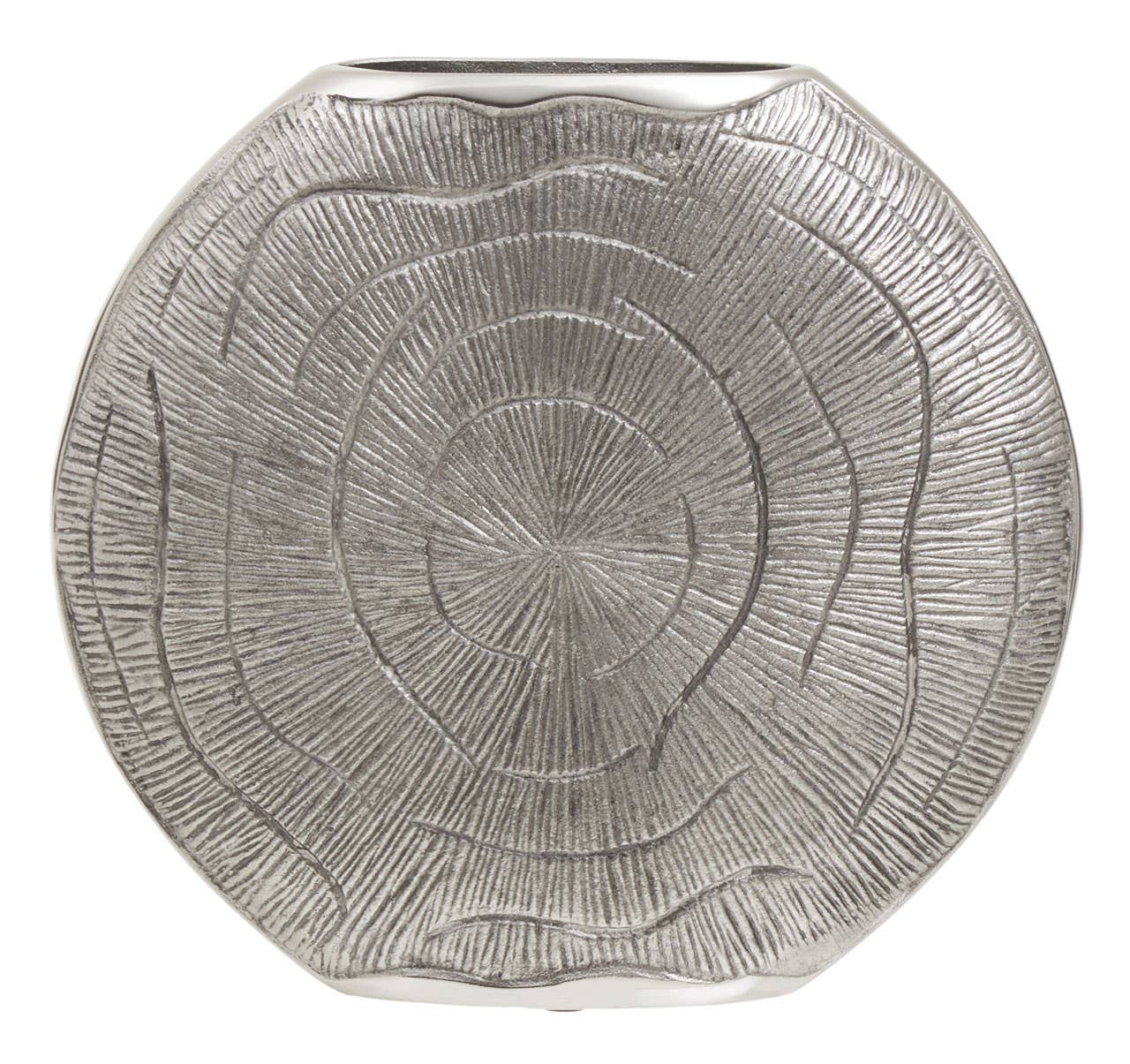 Silva Large Oak Effect Silver Finish Vase
