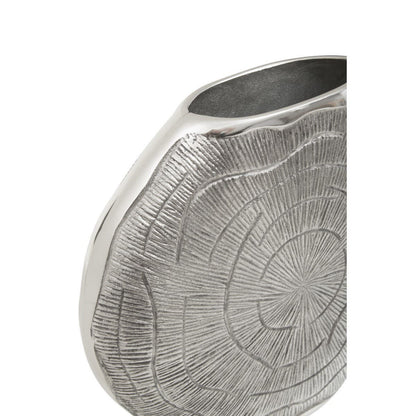 Silva Large Oak Effect Silver Finish Vase