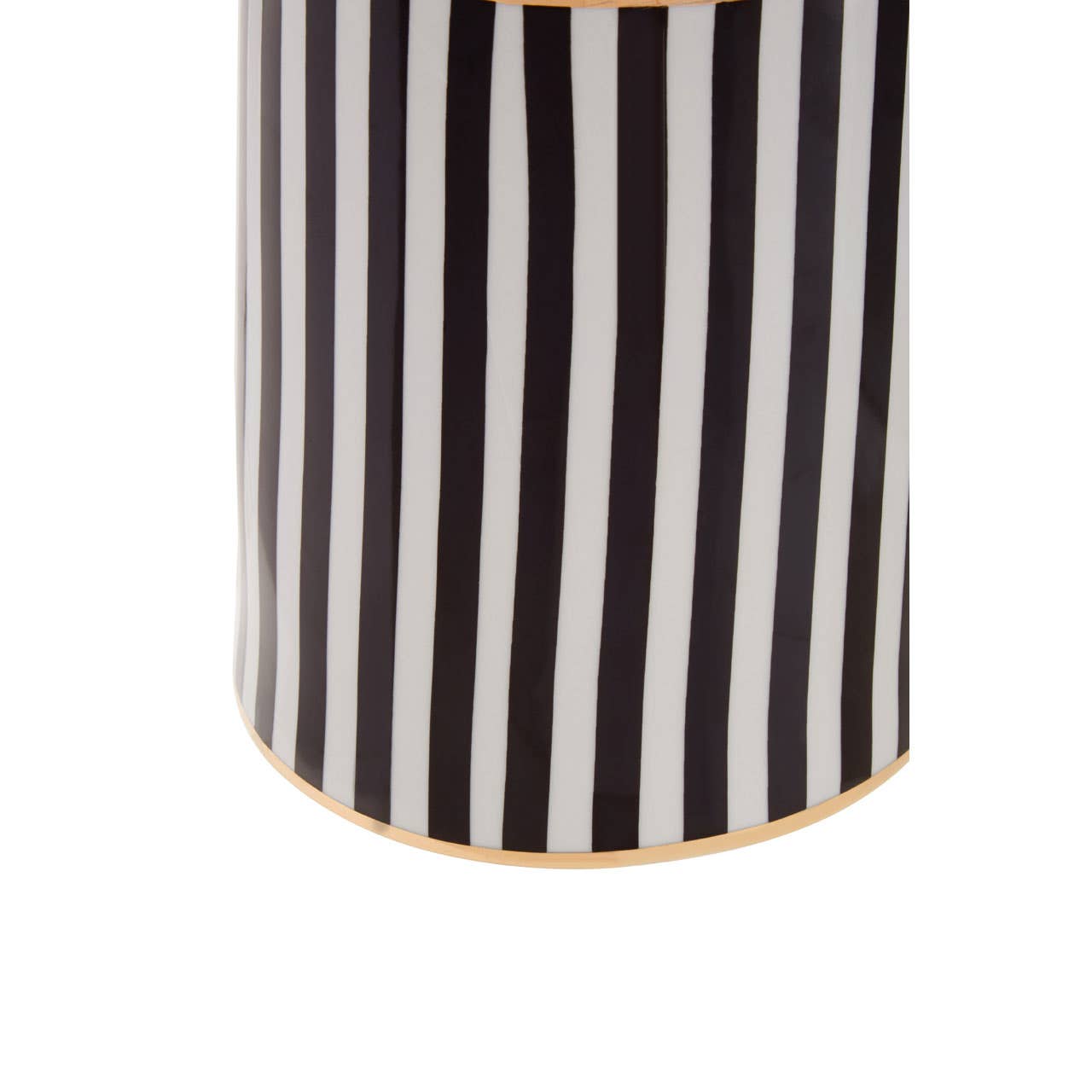 Doria Small Black And White Stripes Ceramic Jar