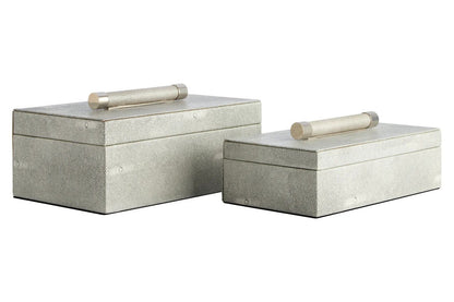 Cardona Set of Two Grey Shagreen Effect Trinket Boxes — view 4