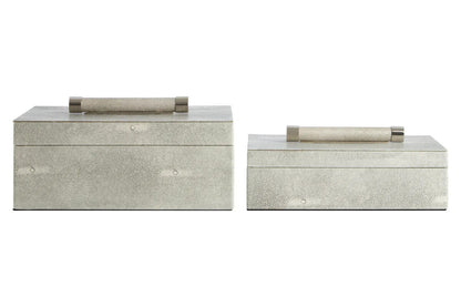 Cardona Set of Two Grey Shagreen Effect Trinket Boxes — view 1