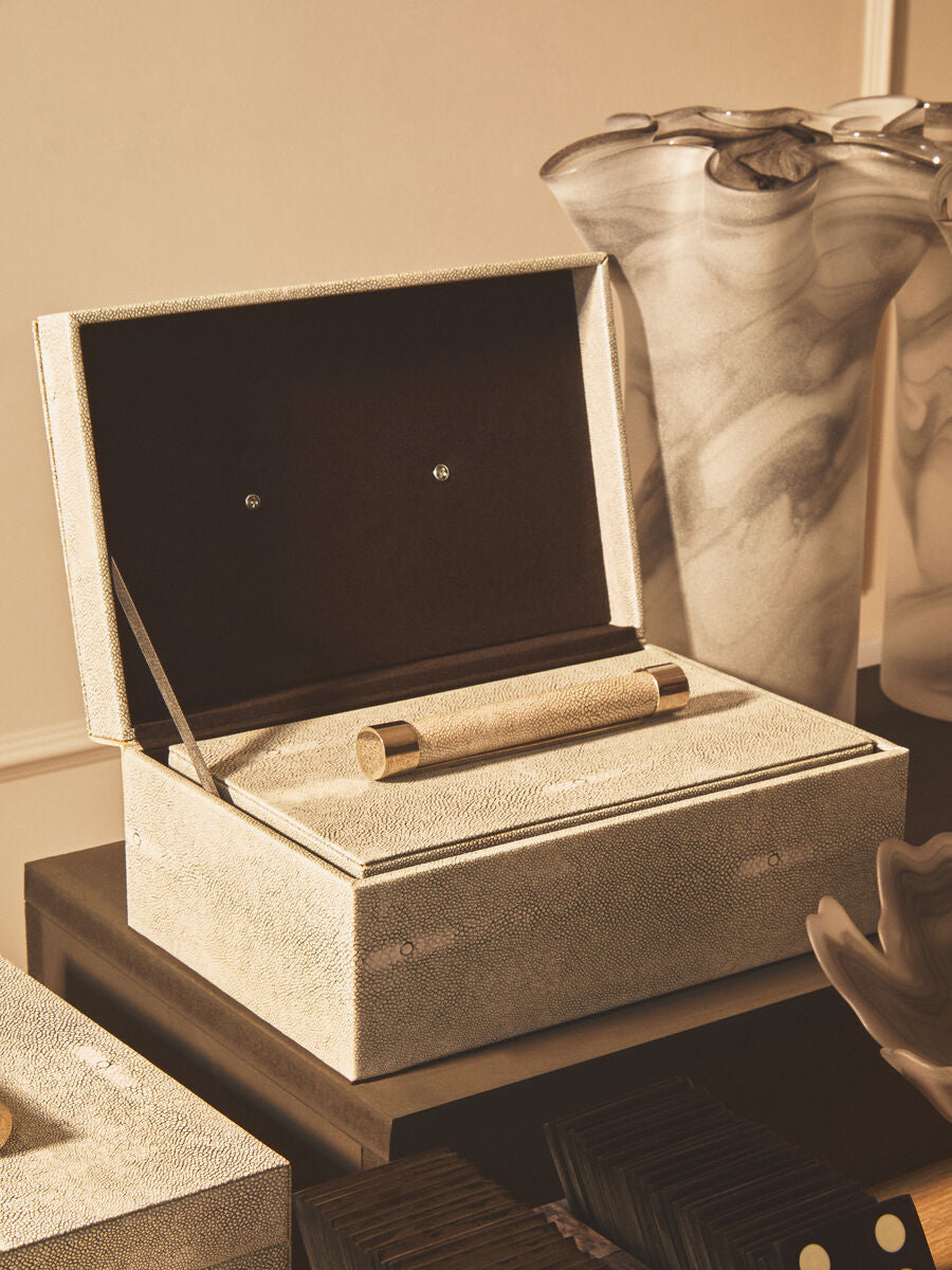 Cardona Set of Two Grey Shagreen Effect Trinket Boxes — view 13