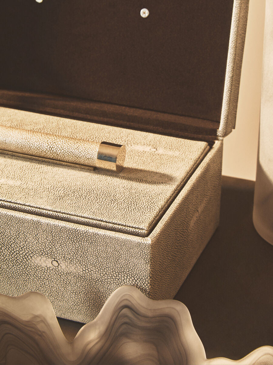 Cardona Set of Two Grey Shagreen Effect Trinket Boxes — view 14