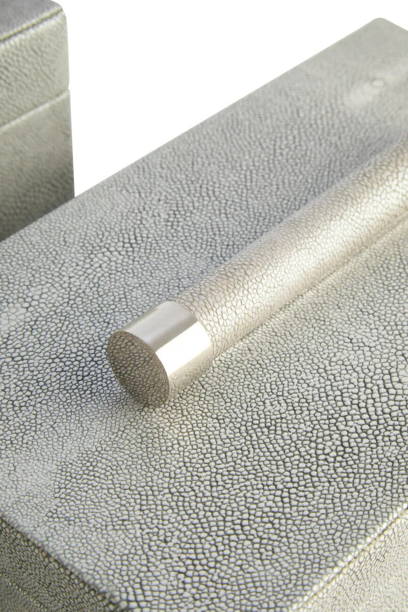Cardona Set of Two Grey Shagreen Effect Trinket Boxes — view 9