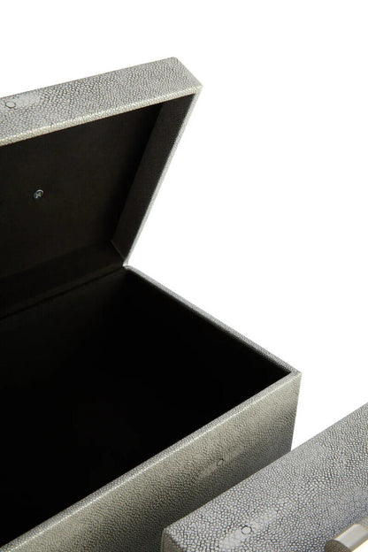 Cardona Set of Two Grey Shagreen Effect Trinket Boxes — view 10
