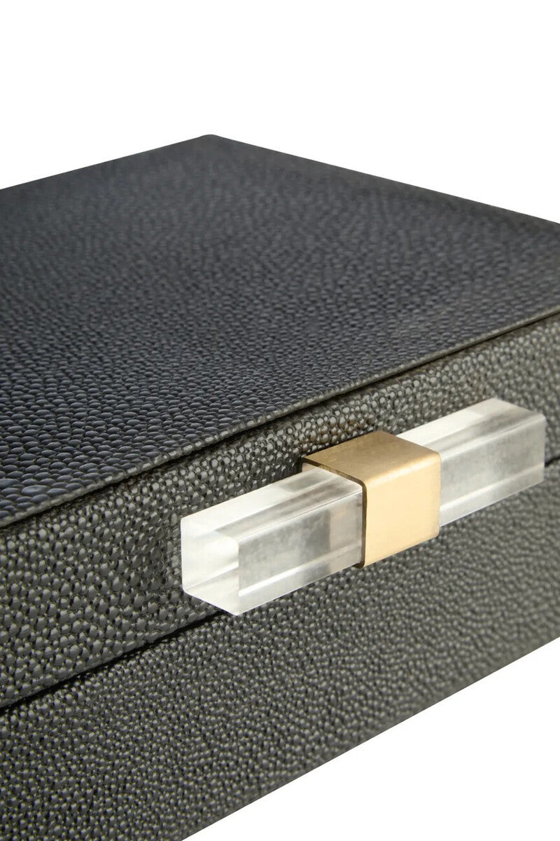 Cardona Set of Two Black Shagreen Effect Trinket Boxes — view 8