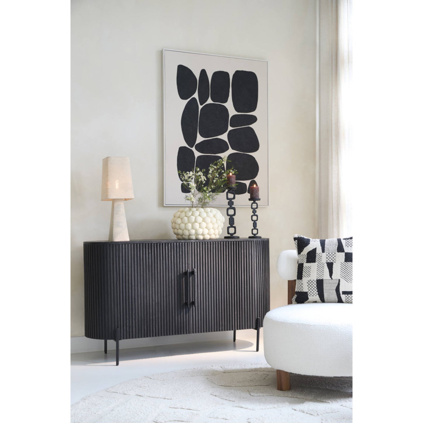 Dumosi Wooden 2 Door Sideboard - Black