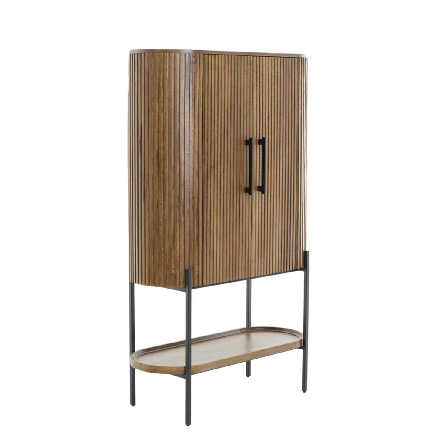 Dumosi Tall Wooden Cabinet - Dark Brown