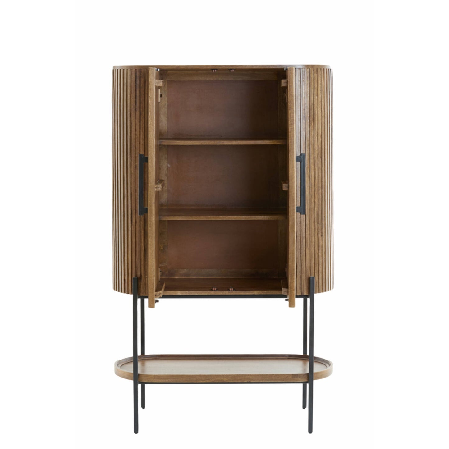 Dumosi Tall Wooden Cabinet - Dark Brown