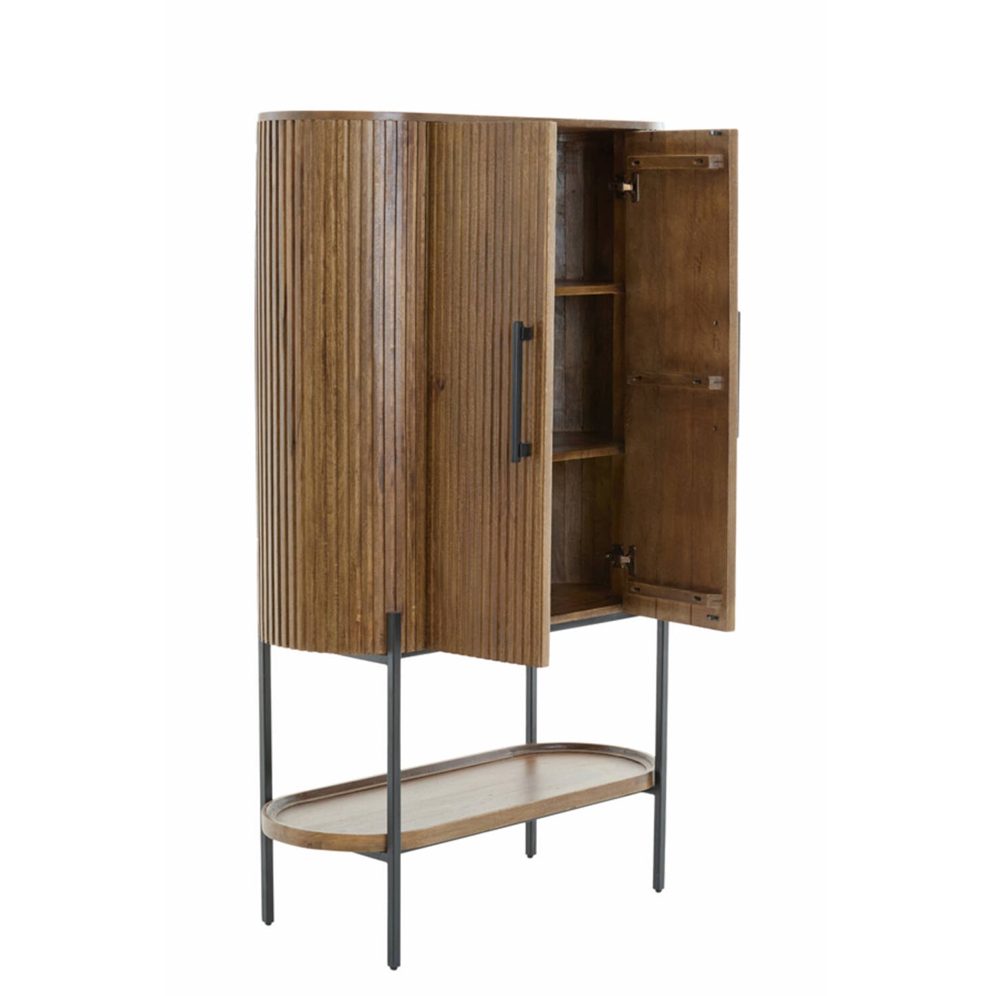 Dumosi Tall Wooden Cabinet - Dark Brown